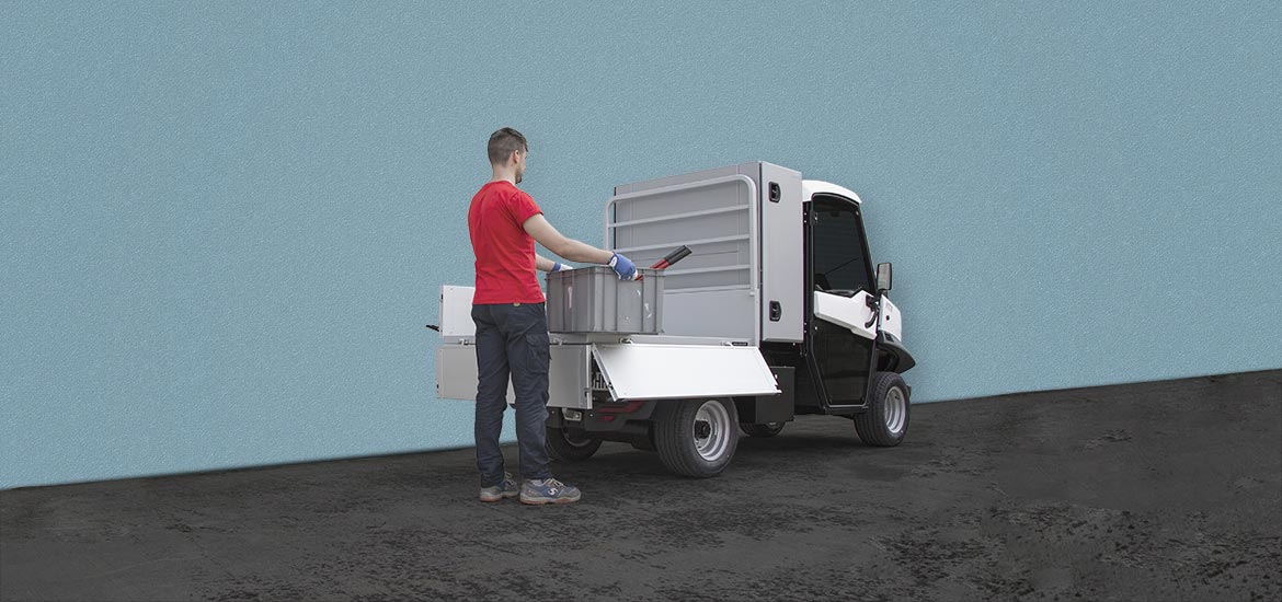 ATX electric vehicles with rear cab box and dropside box ATX electric vehicles with rear cab box and dropside box
