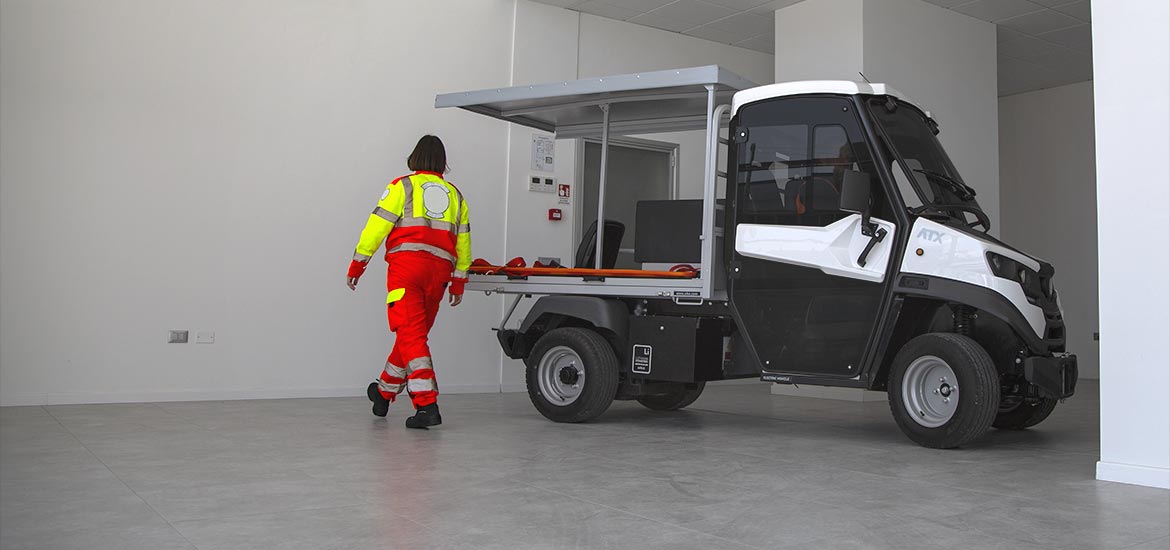 Electric ambulance for the hospital and healthcare sector Alkè Electric ambulance for the hospital and healthcare sector Alkè