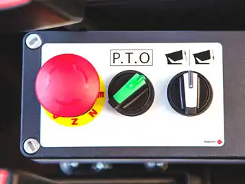 Controls inside the mini compactor cabin
